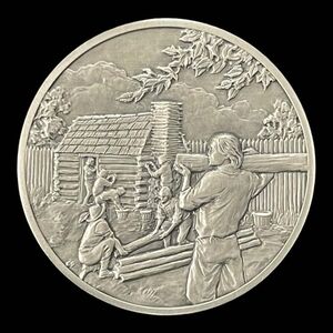 Vintage Medal History of Colonial America Pewter Coin Fort Christina